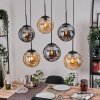 Gastor Lampadario a sospensione, Lampada a sfera, Lampada a sospensione Ambrato, Grigio fumo, 6-Luci