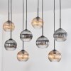 Koyoto Lampadario a sospensione, Lampada a sfera, Lampada a sospensione Écru, Nero, 8-Luci