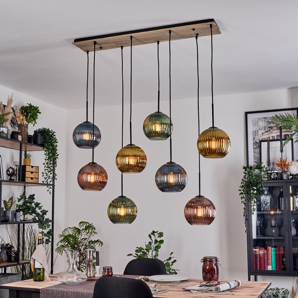 Koyoto Lampadario a sospensione, Lampada a sfera, Lampada a sospensione Écru, Nero, 8-Luci main product photo