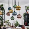 Koyoto Lampadario a sospensione, Lampada a sfera, Lampada a sospensione Écru, Nero, 8-Luci