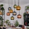 Koyoto Lampadario a sospensione, Lampada a sfera, Lampada a sospensione Écru, Nero, 8-Luci