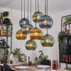 Koyoto Lampadario a sospensione, Lampada a sfera, Lampada a sospensione Écru, Nero, 8-Luci