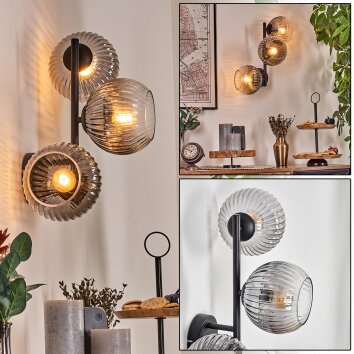 Koyoto Lampada a sfera, Applique Chiaro, Grigio fumo, 3-Luci