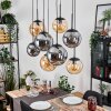 Gastor Lampadario a sospensione, Lampada a sfera, Lampada a sospensione Ambrato, Grigio fumo, 8-Luci