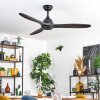 Mosstena Lampada con ventilatore Legno scuro, Nero, Telecomando