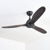 Mosstena Lampada con ventilatore Legno scuro, Nero, Telecomando