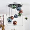 Ripoll Plafoniera, Lampada a sfera Blu, Verde, Ramato, 9-Luci