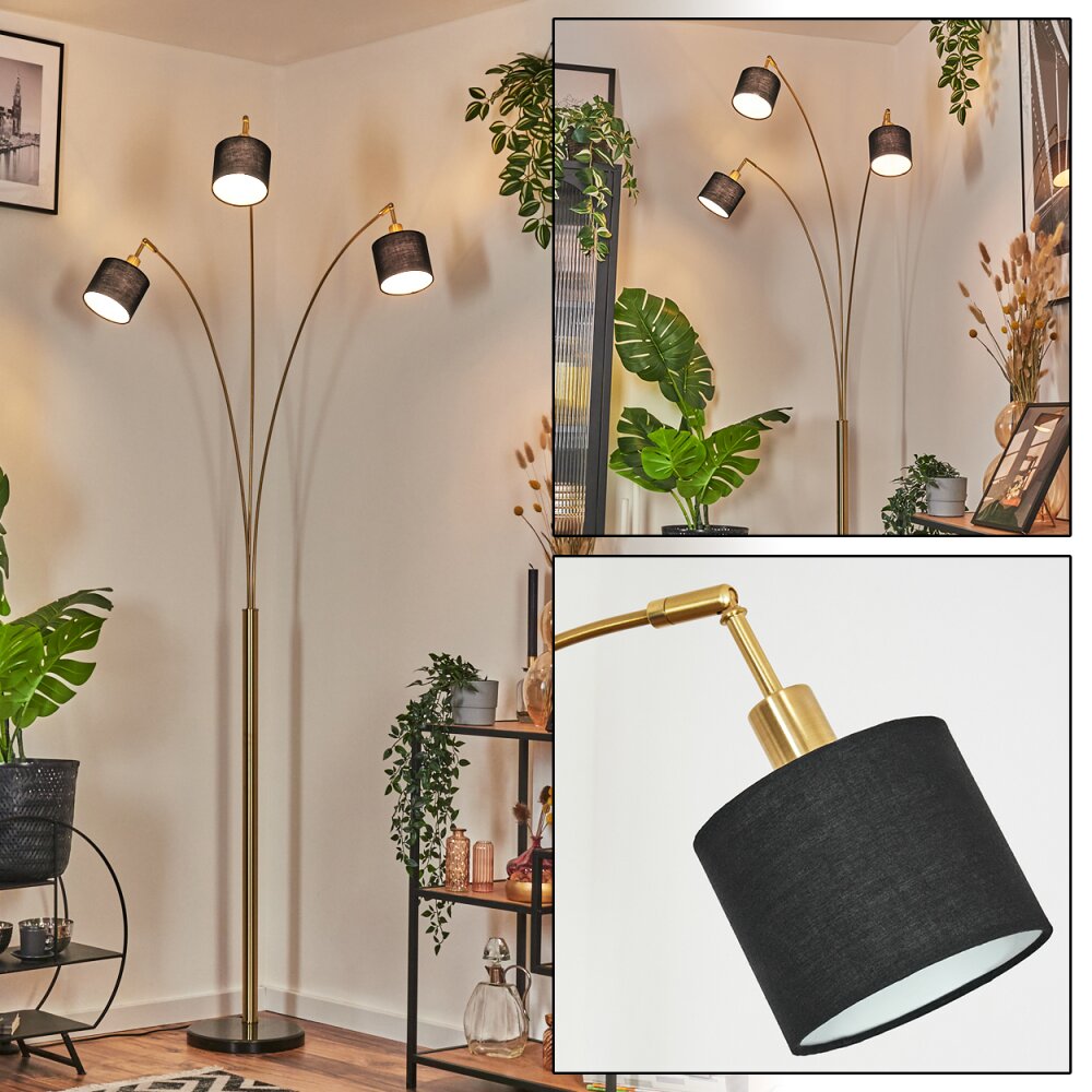 Bassagoda Lampada da terra Ottone, Nero, 3-Luci main product photo