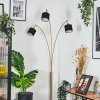 Bassagoda Lampada da terra Ottone, Nero, 3-Luci