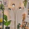 Bassagoda Lampada da terra Ottone, Nero, 3-Luci