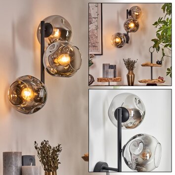 Ripoll Lampada a sfera, Applique Cromo, Chiaro, Grigio fumo, 3-Luci