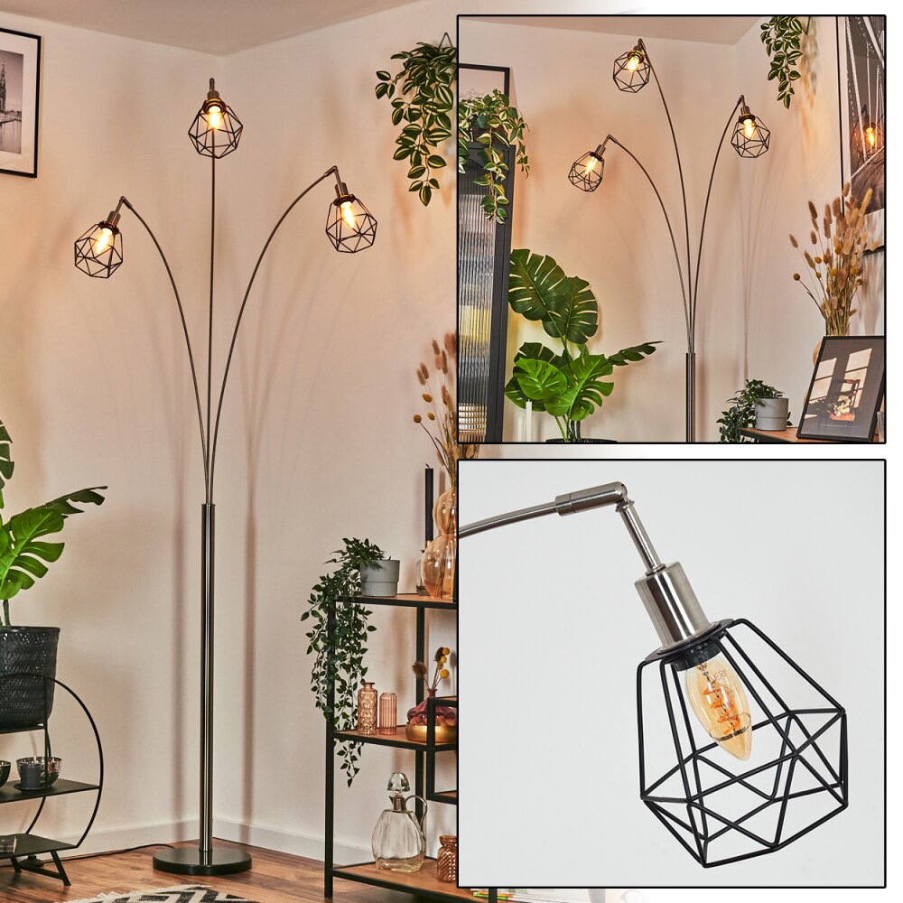 Yaak Lampada da terra Nichel opaco, Nero, 3-Luci main product photo
