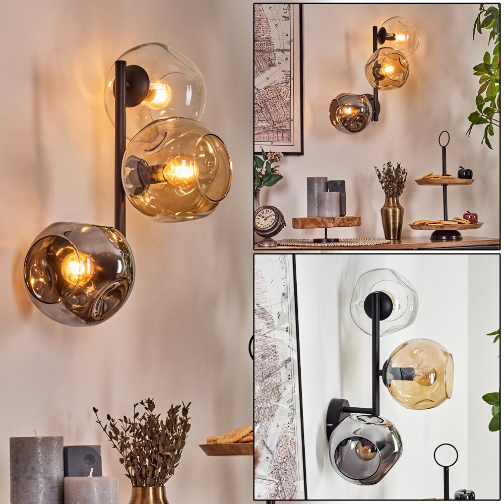 Ripoll Lampada a sfera, Applique Ambrato, Chiaro, Grigio fumo, 3-Luci main product photo