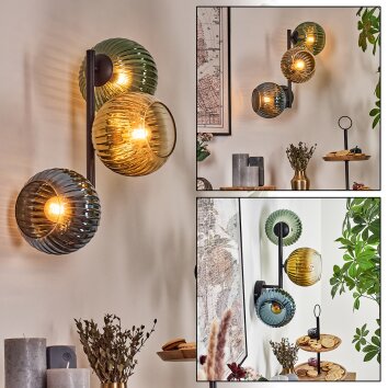 Koyoto Lampada a sfera, Applique Blu, Oro, Verde, 3-Luci