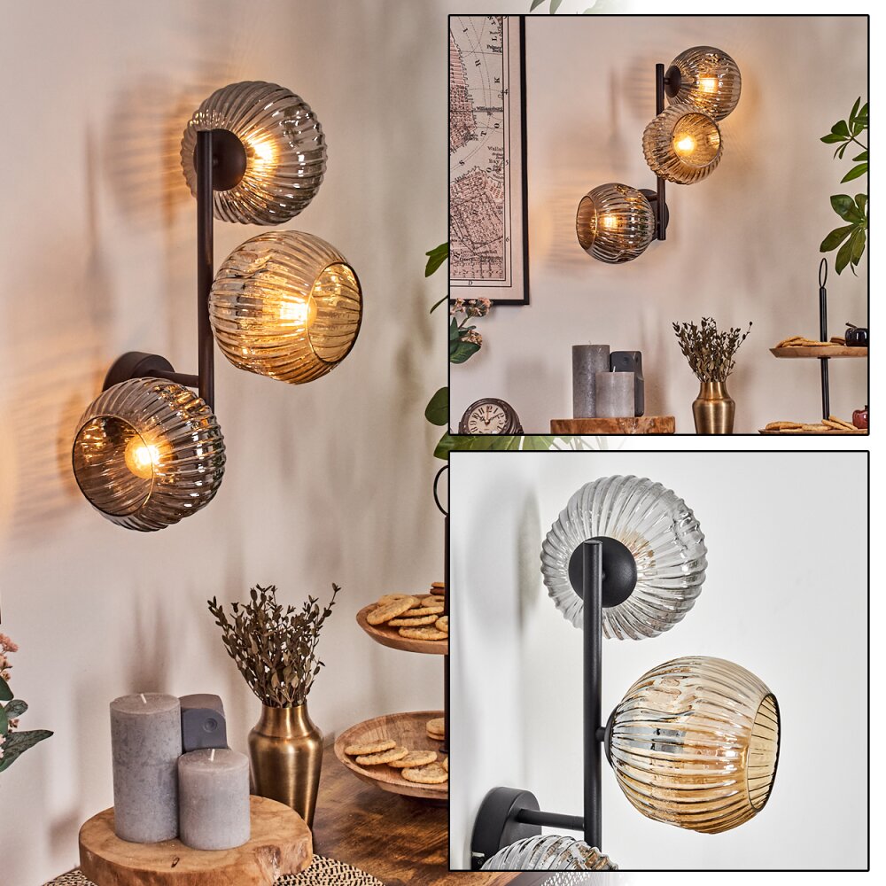 Ripoll Lampada a sfera, Applique Ambrato, Grigio fumo, 3-Luci main product photo
