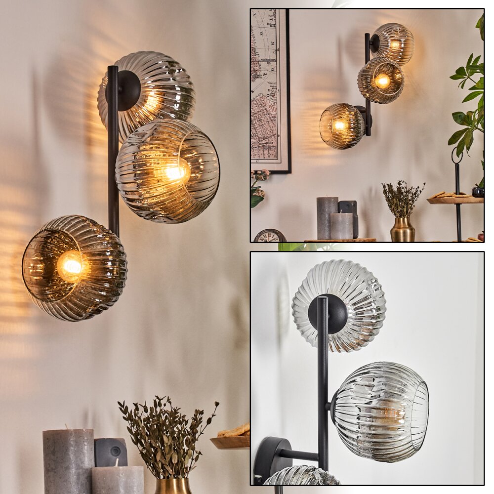Ripoll Lampada a sfera, Applique Cromo, Chiaro, Grigio fumo, 3-Luci main product photo