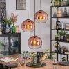 Koyoto Lampadario a sospensione, Lampada a sfera, Lampada a sospensione a cluster 30 cm Chiaro, Ramato, 3-Luci