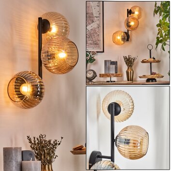 Koyoto Lampada a sfera, Applique Ambrato, 3-Luci