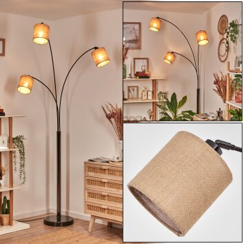 Soungou Lampada da terra Cromo, Nero, Bianco, 3-Luci