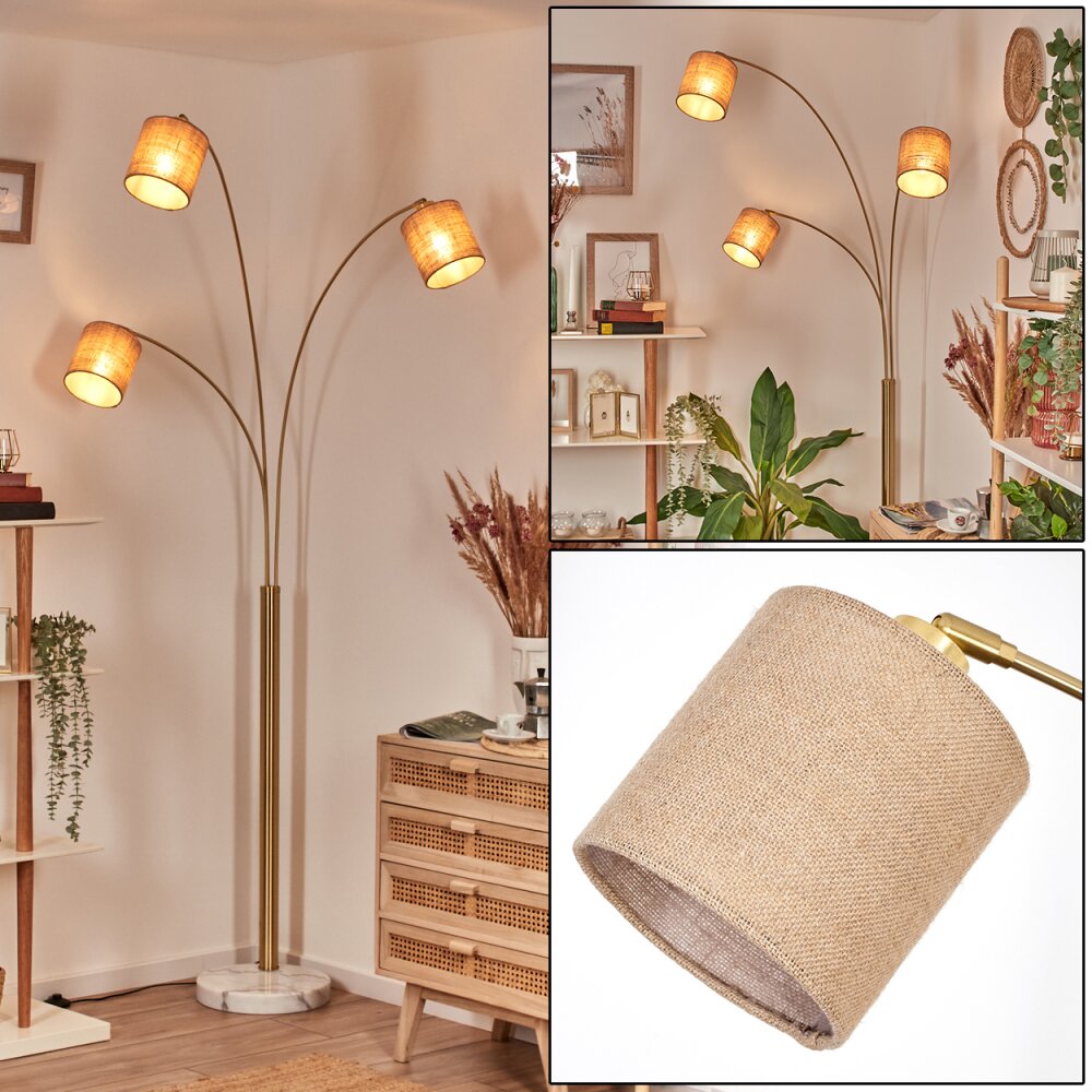 Soungou Lampada da terra Ottone, Nero, Bianco, 3-Luci main product photo