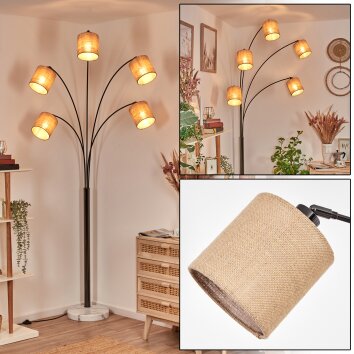 Soungou Lampada da terra Cromo, Nero, Bianco, 5-Luci