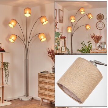Soungou Lampada da terra Nichel opaco, Nero, Bianco, 5-Luci