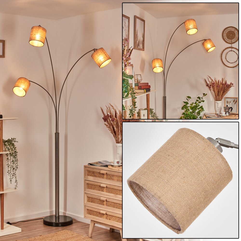 Soungou Lampada da terra Nichel opaco, Nero, Bianco, 3-Luci main product photo