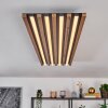 Tandragee Plafoniera LED Aspetto del legno, Nero, 1-Luce, Telecomando