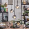Ripoll Lampadario a sospensione, Lampada a sfera, Lampada a sospensione a cluster Cromo, Chiaro, Grigio fumo, 3-Luci