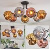 Ripoll Plafoniera, Lampada a sfera Cromo, Oro, Ramato, Grigio fumo, 7-Luci