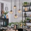 Koyoto Lampadario a sospensione, Lampada a sfera, Lampada a sospensione a cluster Ambrato, Chiaro, 4-Luci