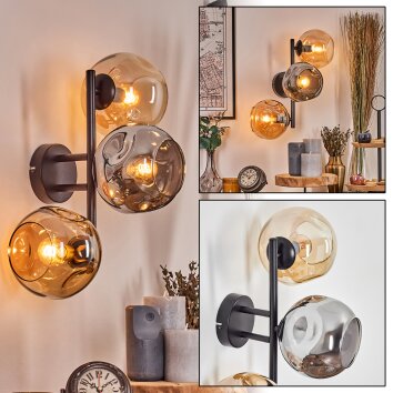 Ripoll Lampada a sfera, Applique Ambrato, Grigio fumo, 3-Luci