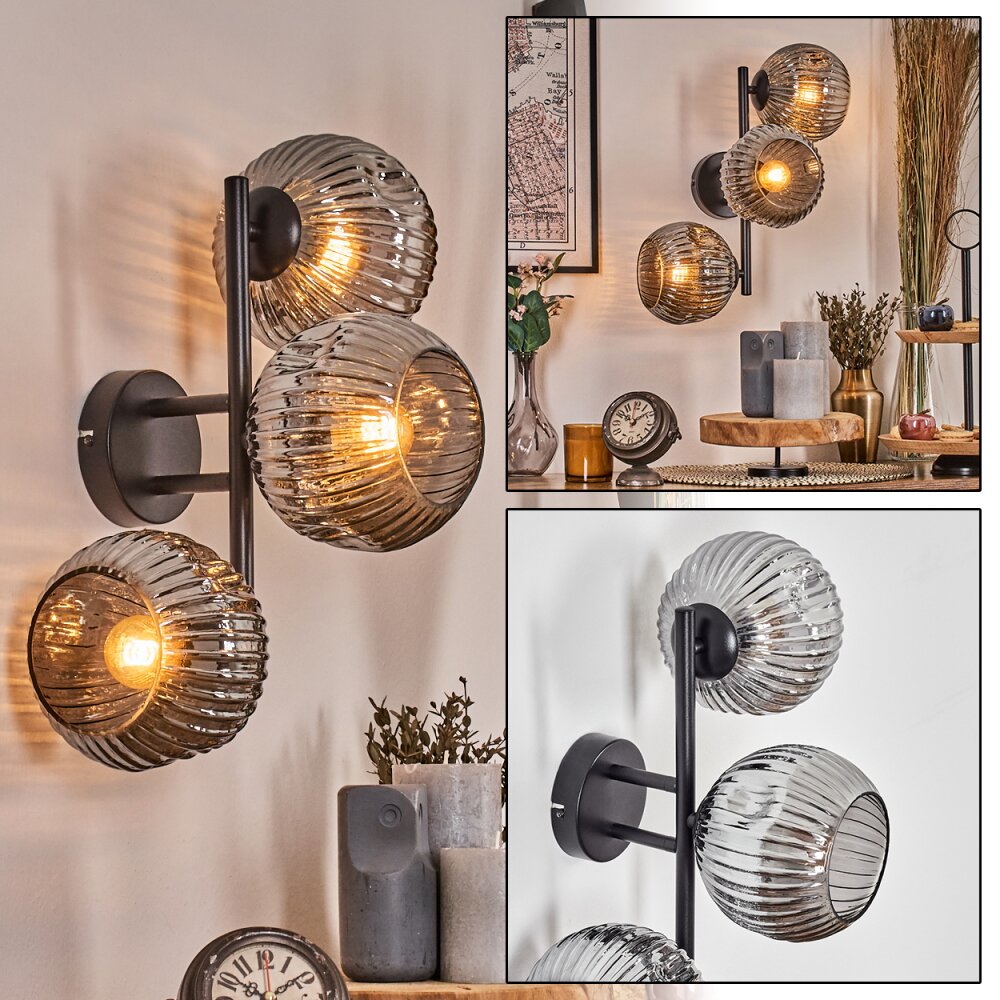 Ripoll Lampada a sfera, Applique Grigio fumo, 3-Luci main product photo