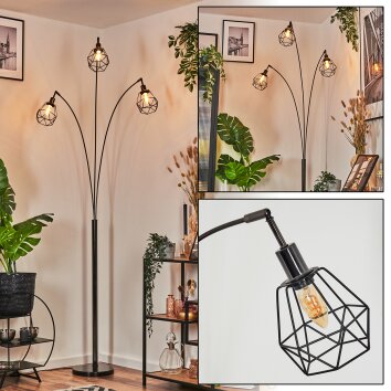 Yaak Lampada da terra Cromo, Nero, 3-Luci Yaak Lampada da terra Cromo, Nero, 3-Luci