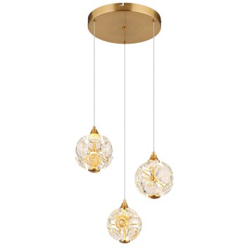 Illuminazione Globo Lighting Virina Lampadario a sospensione LED Oro, 3-Luci