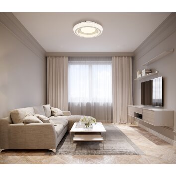 Illuminazione Globo Lighting Sharper Plafoniera LED Bianco, 1-Luce