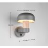 Illuminazione Trio Leuchten FRASER Applique Legno chiaro, 1-Luce, Sensori di movimento