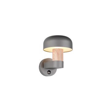 Illuminazione Trio Leuchten FRASER Applique Legno chiaro, 1-Luce, Sensori di movimento