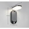 Illuminazione Reality LAGOAS Applique LED Nero, 1-Luce, Sensori di movimento