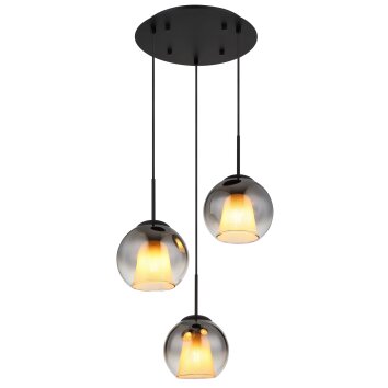 Illuminazione Globo Lighting Barry Lampadario a sospensione Nero, 3-Luci