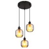 Illuminazione Globo Lighting Xia Lampadario a sospensione Nero, 3-Luci