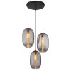 Illuminazione Globo Lighting Jefrey Lampadario a sospensione Nero, 3-Luci