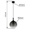 Illuminazione Globo Lighting Dalton Lampadario a sospensione Nero, 1-Luce