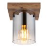 Illuminazione Globo Lighting Underwood Plafoniera Legno scuro, Écru, 1-Luce