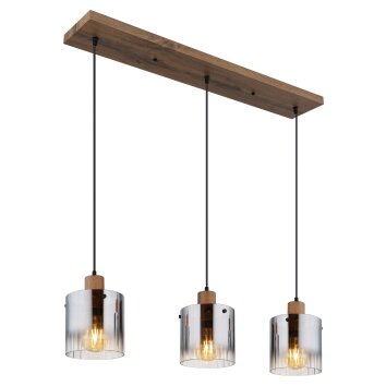 Illuminazione Globo Lighting Underwood Lampadario a sospensione Legno scuro, Écru, 3-Luci