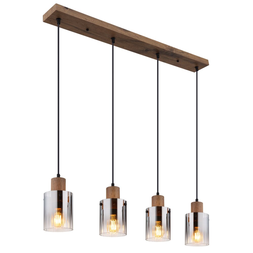 Illuminazione Globo Lighting Underwood Lampadario a sospensione Legno scuro, Écru, 4-Luci main product photo