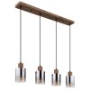 Illuminazione Globo Lighting Underwood Lampadario a sospensione Legno scuro, Écru, 4-Luci