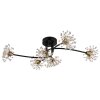 Illuminazione Globo Lighting Fiore Plafoniera Nero, 6-Luci