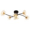 Illuminazione Globo Lighting Fiore Plafoniera Nero, 6-Luci