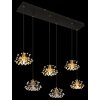 Illuminazione Globo Lighting Fiore Lampadario a sospensione Nero, 6-Luci